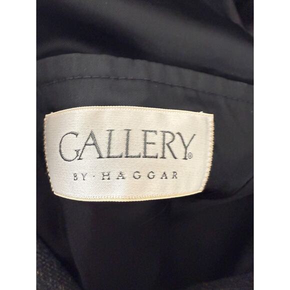 Gallery by Haggar Size 42L Career Notched Blazer Jacket Black Long Sleeve Lined - Picture 6 of 9